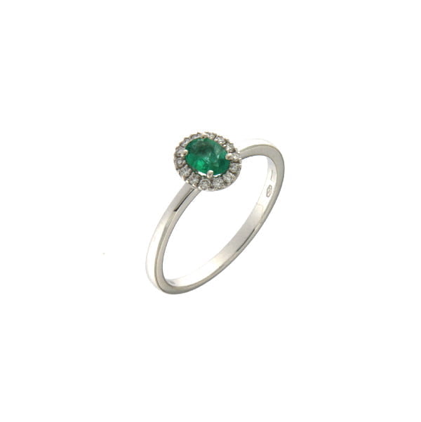 Anello con centrale smeraldo e diamanti Mirco Visconti ab872/s