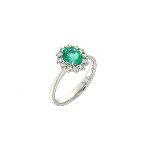 Anello con centrale smeraldo e diamanti Mirco Visconti z681/b20s